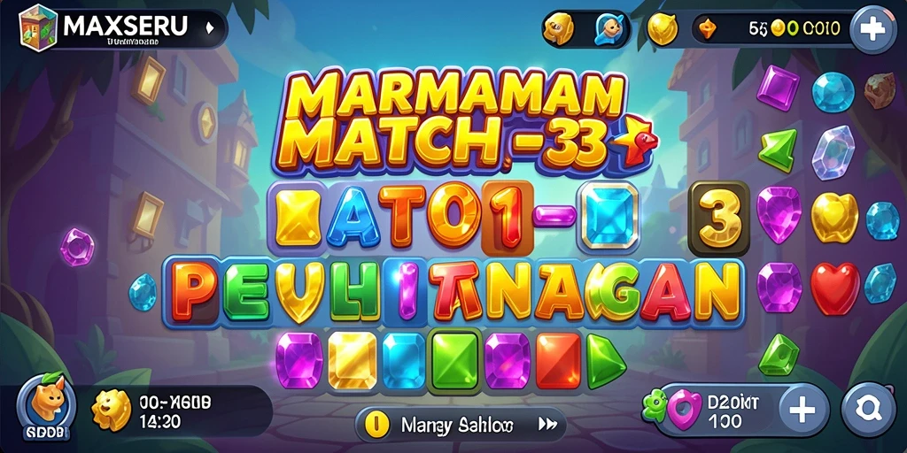 Gameplay seru dalam MAXSERU dengan tantangan Match-3 yang menakjubkan.