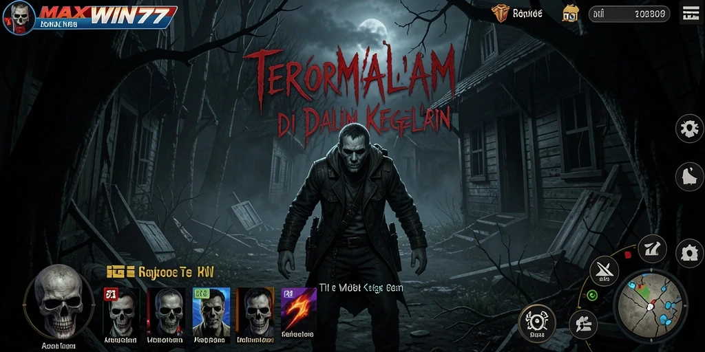 Screenshot gameplay menampilkan suasana mencekam dan karakter yang terjebak dalam kegelapan.