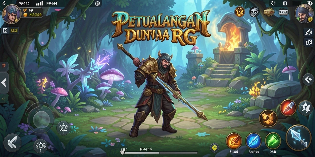 Gameplay mendebarkan PP444 dalam dunia RPG yang kaya.